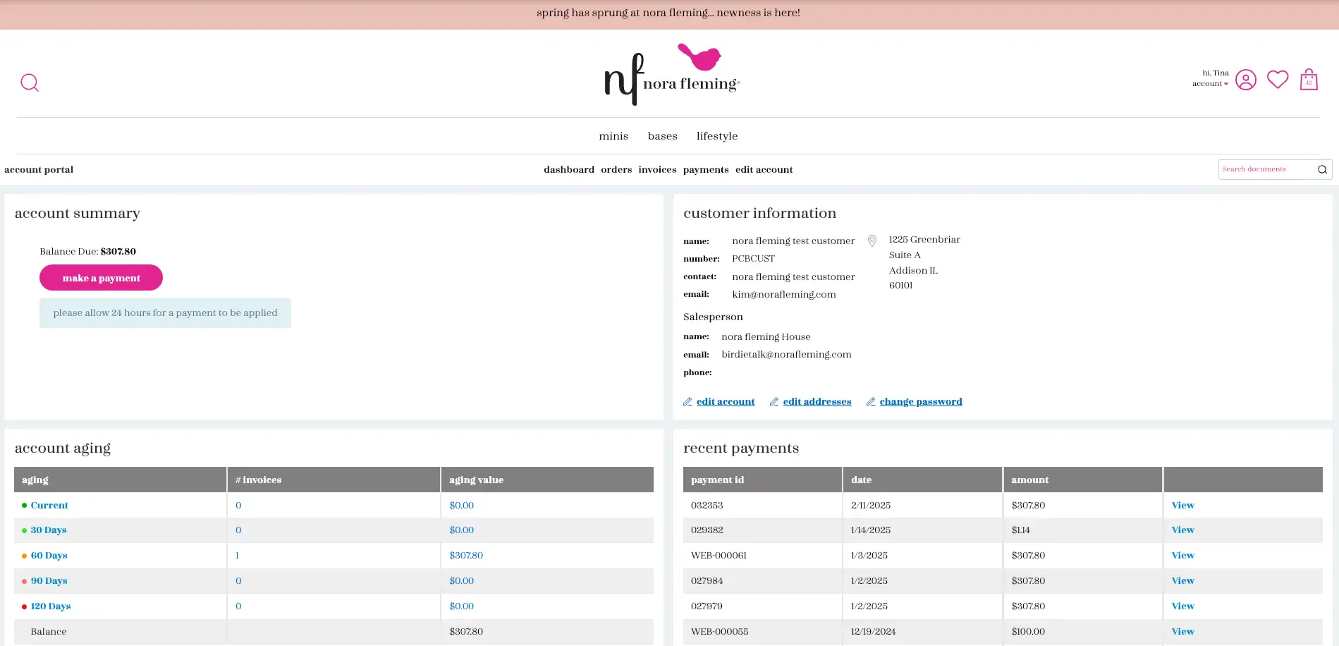 nora fleming account portal
