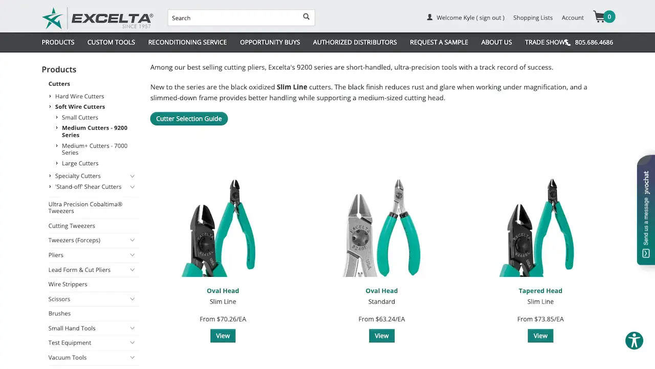 excelta customer product catalog