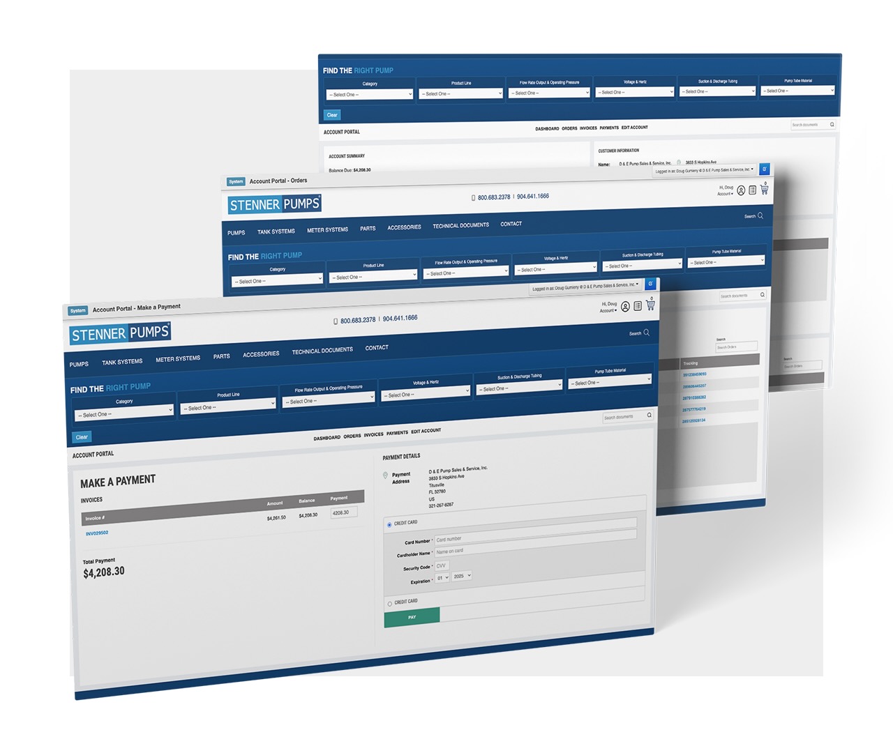 Stenner Pump Portal Interface