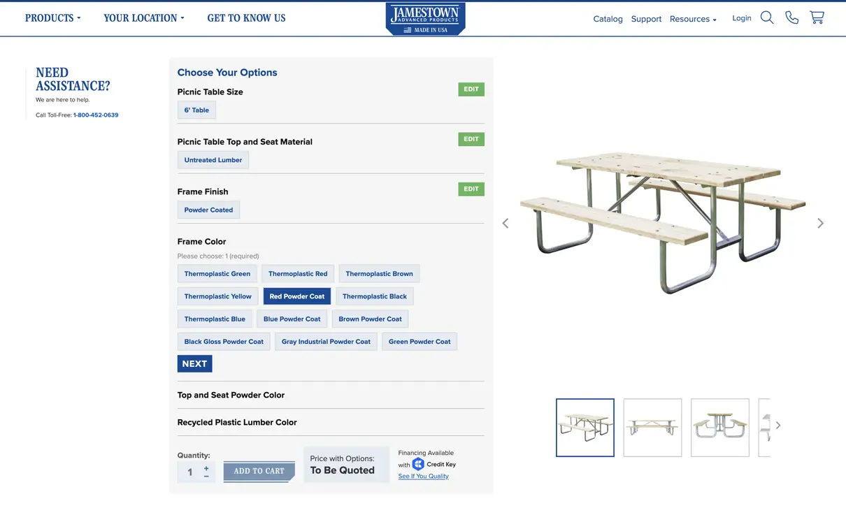 Product Demo - Jamestown Product Configurator